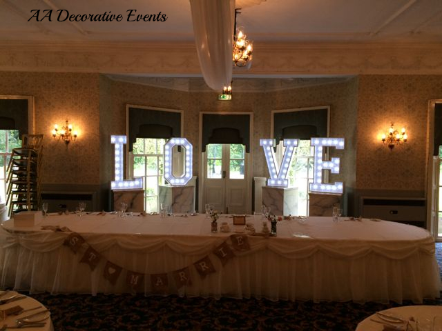 LOVE Letter Hire for weddings - Wigan