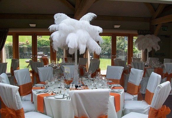 Ostrich Feather Wedding Table Centrepiece Hire