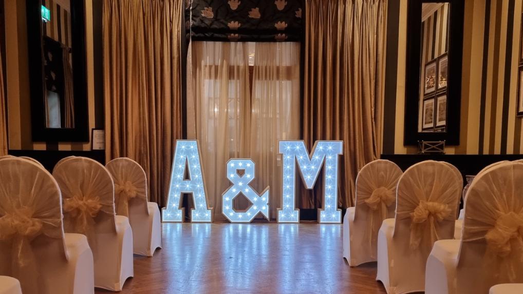 4ft A & M LED Letters Initials