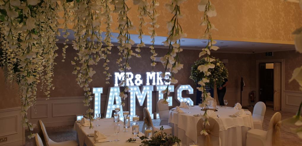 Surname in Lights Mr & Mrs