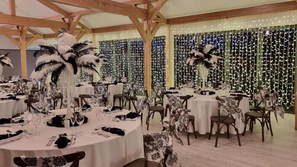 Pryors Hayes Chester Wedding Venue Dressing Feathers & Lights
