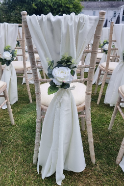 Rowton Hall Wedding Chair Dressing Outdoors