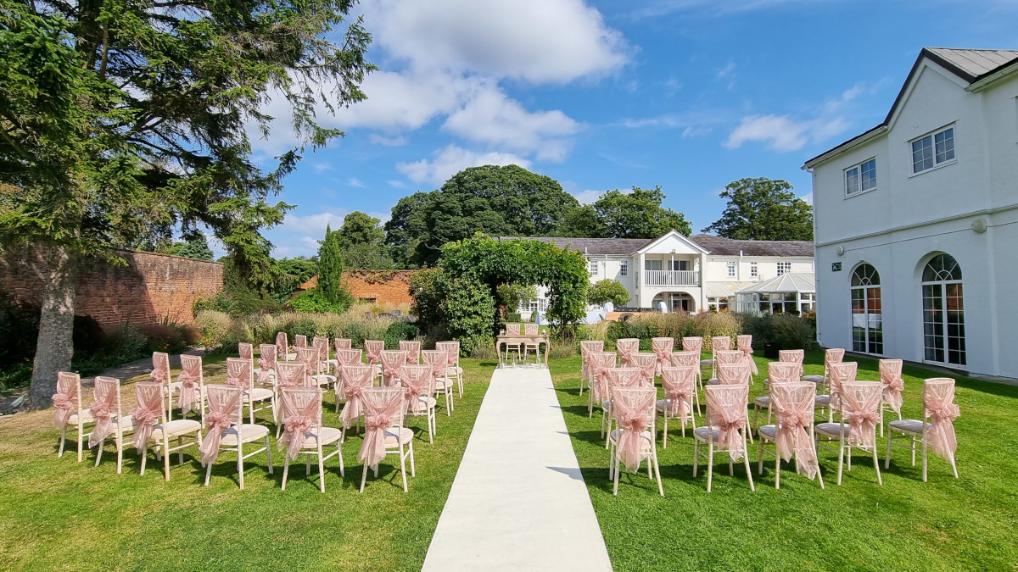 Outside Wedding Ceremony Chiavari Dressing