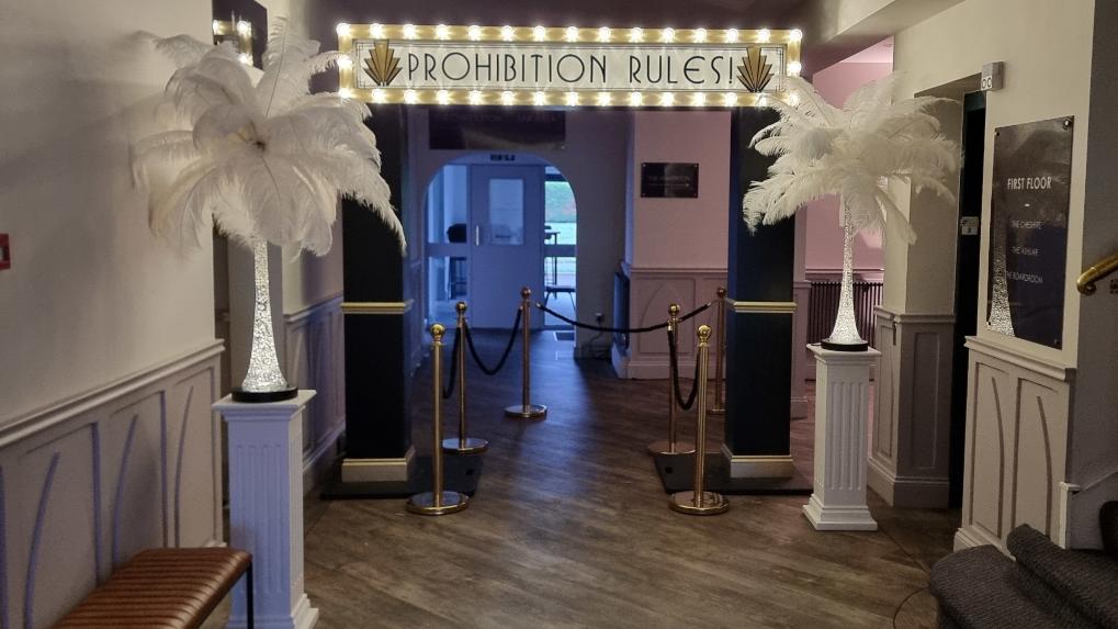 Bespoke Event Entrance 1920s Gatsby Cheshire View Chester Feathers