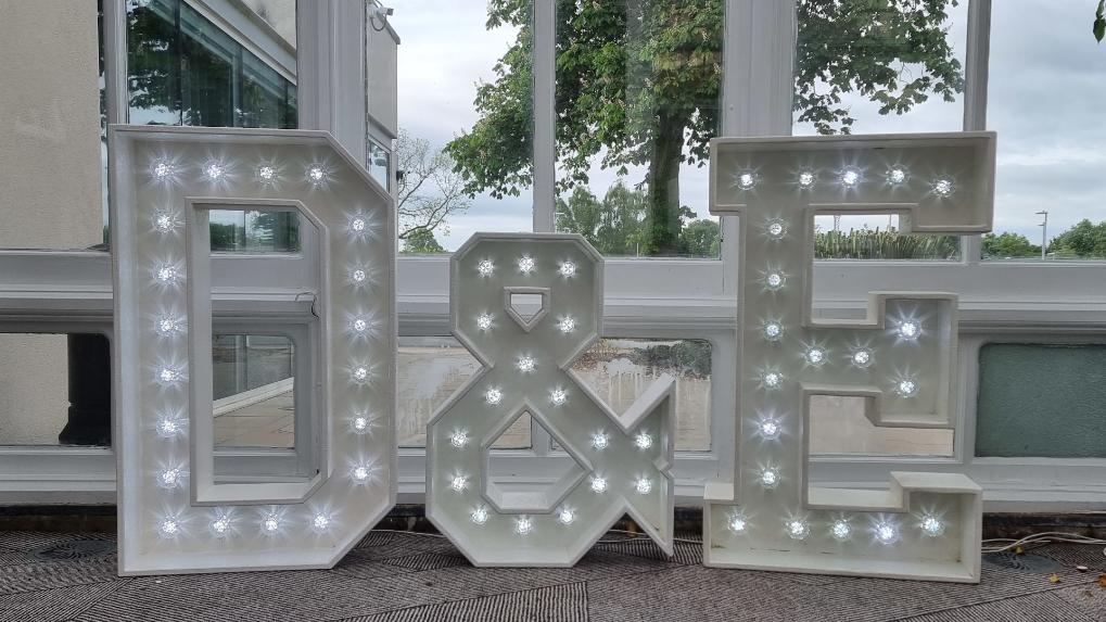 Chester Light Up Letter Hire Initials Surname LOVE MR&MRS