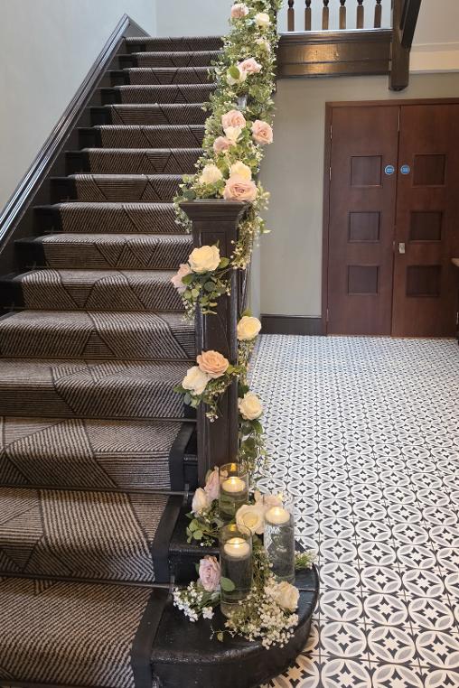 Hilton Chester Staircase Dressing Wedding Flowers