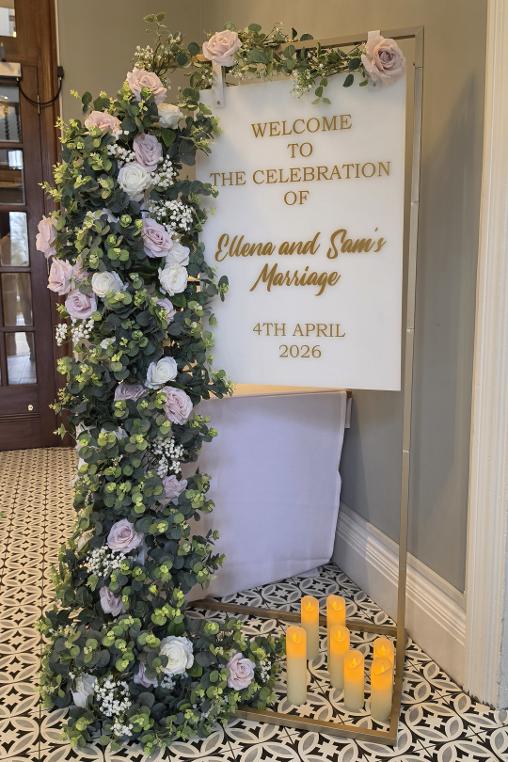 DoubleTree Chester Mottershead Welcome Sign & Florals