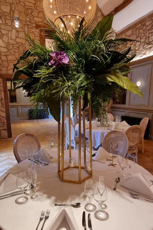 Tropical wedding styling at The Manor Greasby