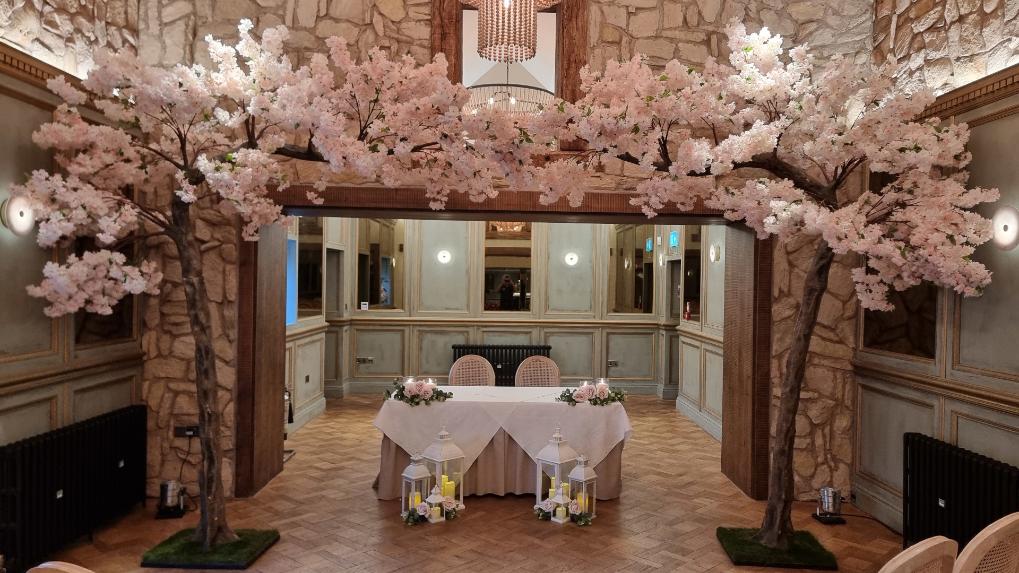 Barn at The Manor Wirral Pink Blossom Trees